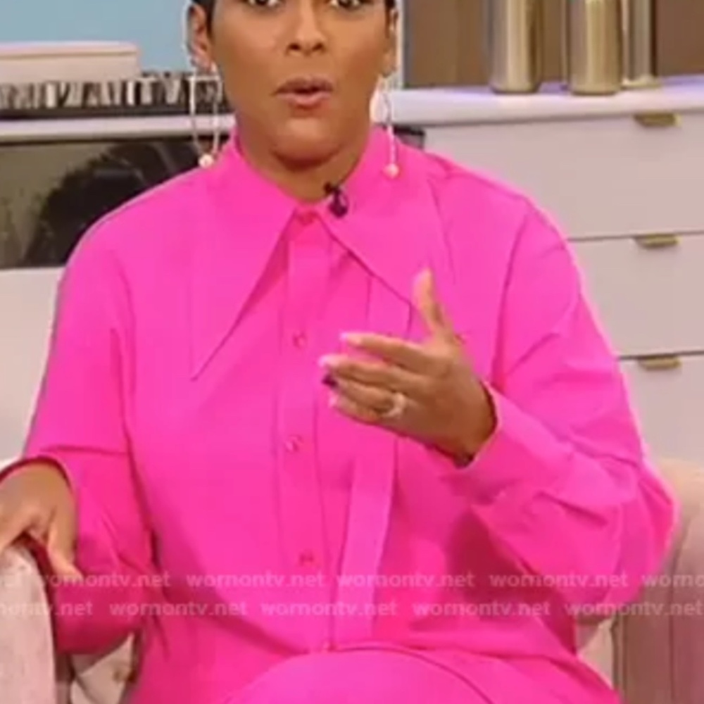 Christopher John Rogers bright pink button down top US size 8 worn once